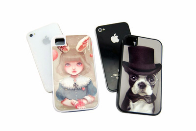 定制专属时尚 iPhone 4/4S白色光面高档手机壳，广州米印坊专业定制与批发